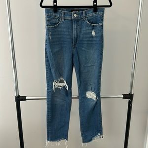 Express Distressed Mom Jean Super High Rise